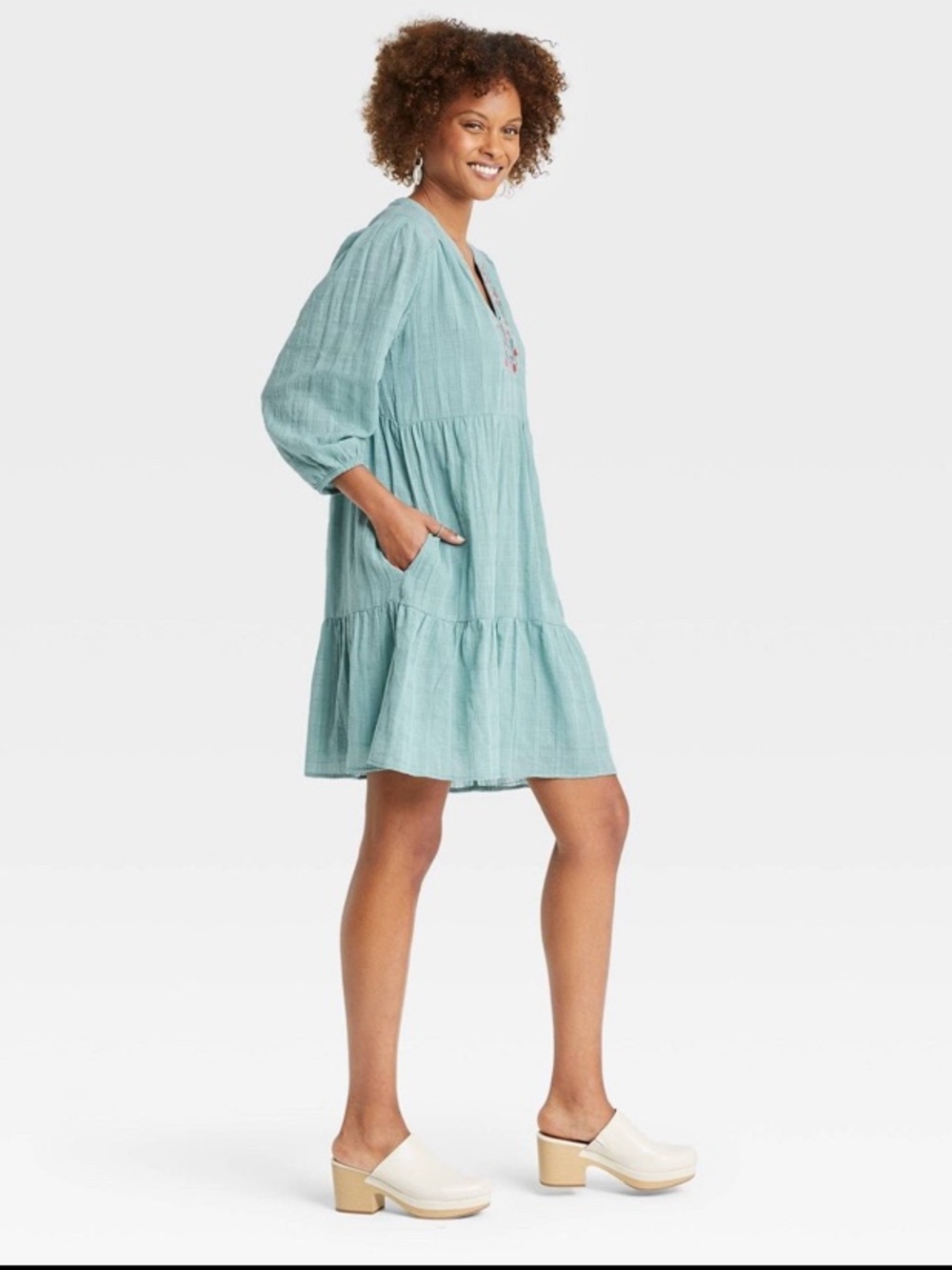 Boho Floral Tiered Mini Dress - Knox Rose - Picture 8 of 9